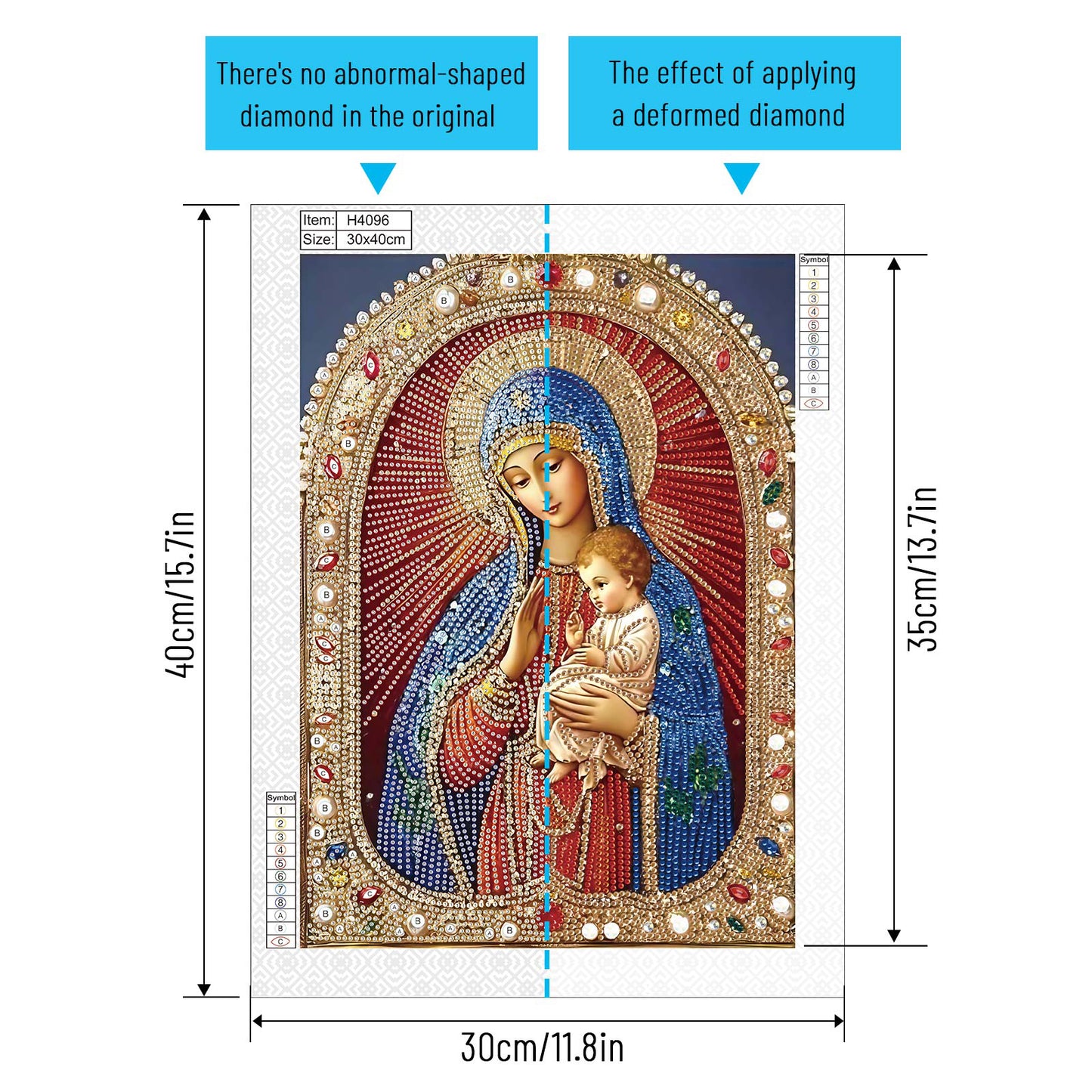 Religious Madonna - Special Shaped Drill Diamond Painting 30*40CM