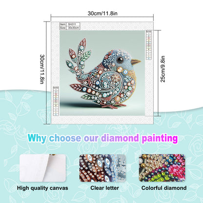 Birds - Special Shaped Drill Diamond Painting 30*30CM