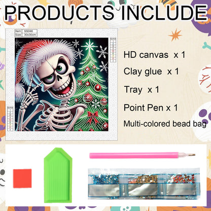 Christmas Skull - Special Shaped Drill Diamond Painting 30*30CM
