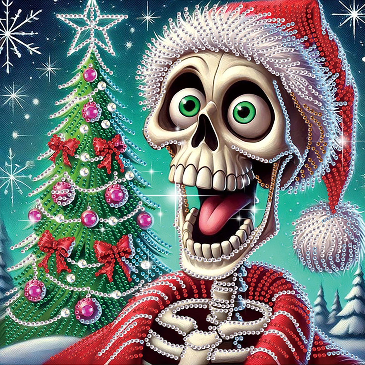 Christmas Skull - Special Shaped Drill Diamond Painting 30*30CM