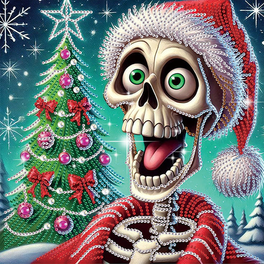 Christmas Skull - Special Shaped Drill Diamond Painting 30*30CM
