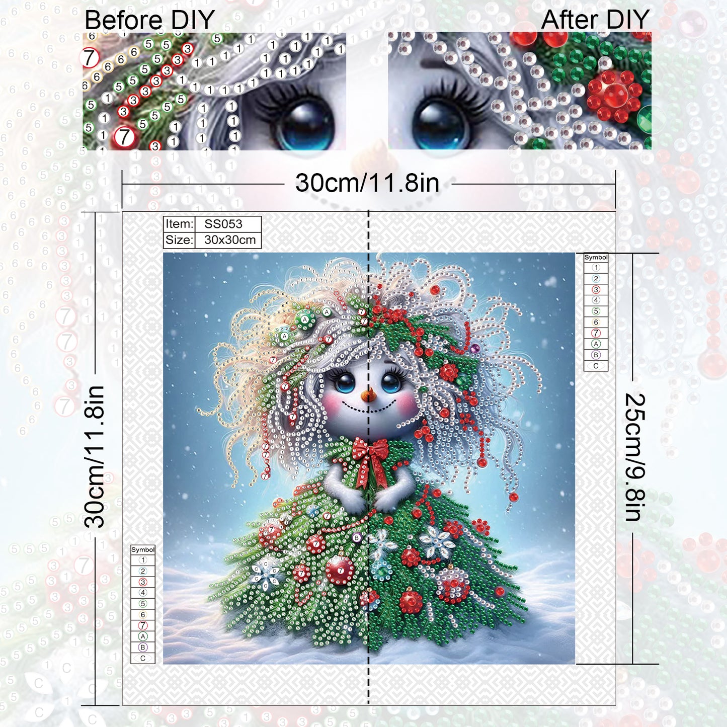 Christmas Skull - Special Shaped Drill Diamond Painting 30*30CM