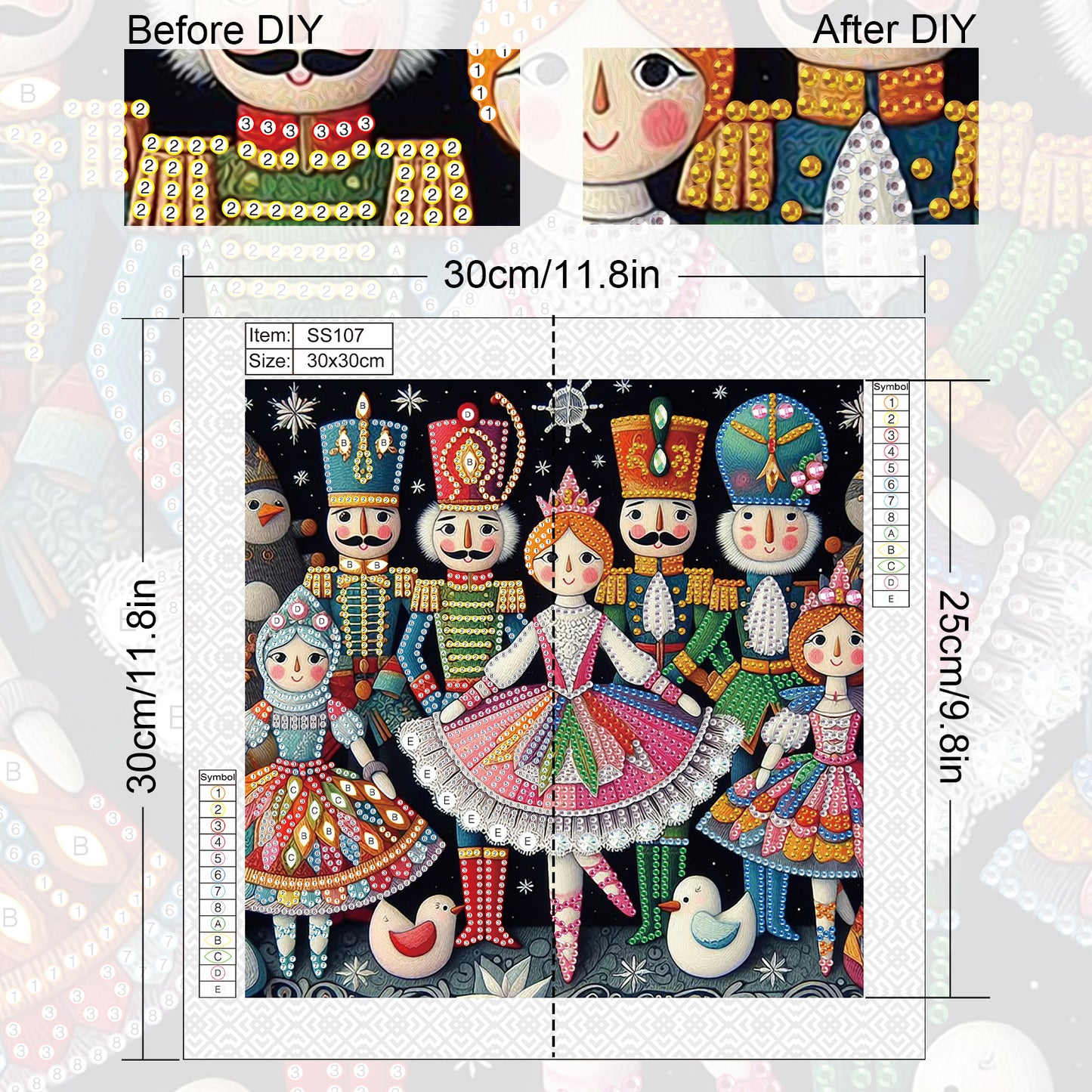 Christmas Nutcracker - Special Shaped Drill Diamond Painting 30*30CM