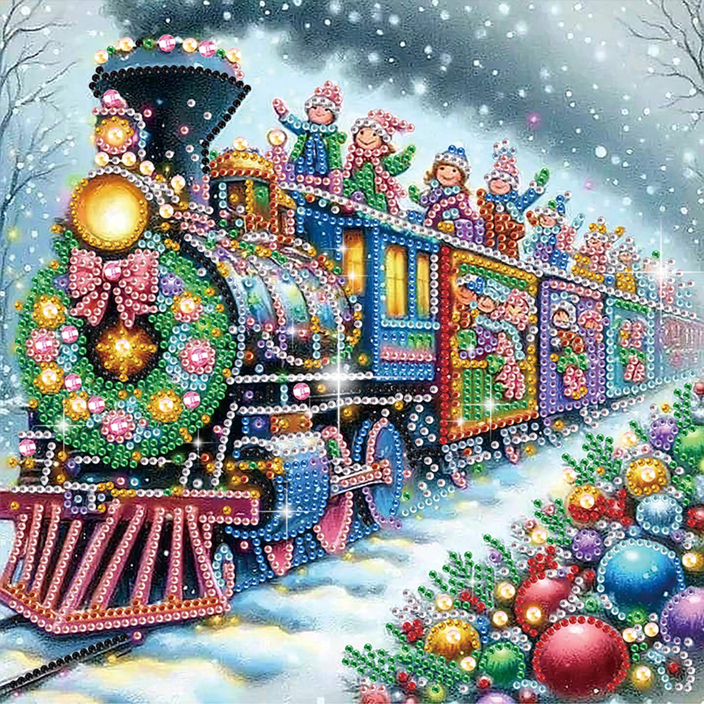 Christmas Train - Special Shaped Drill Diamond Painting 30*30CM