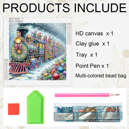 Christmas Train - Special Shaped Drill Diamond Painting 30*30CM