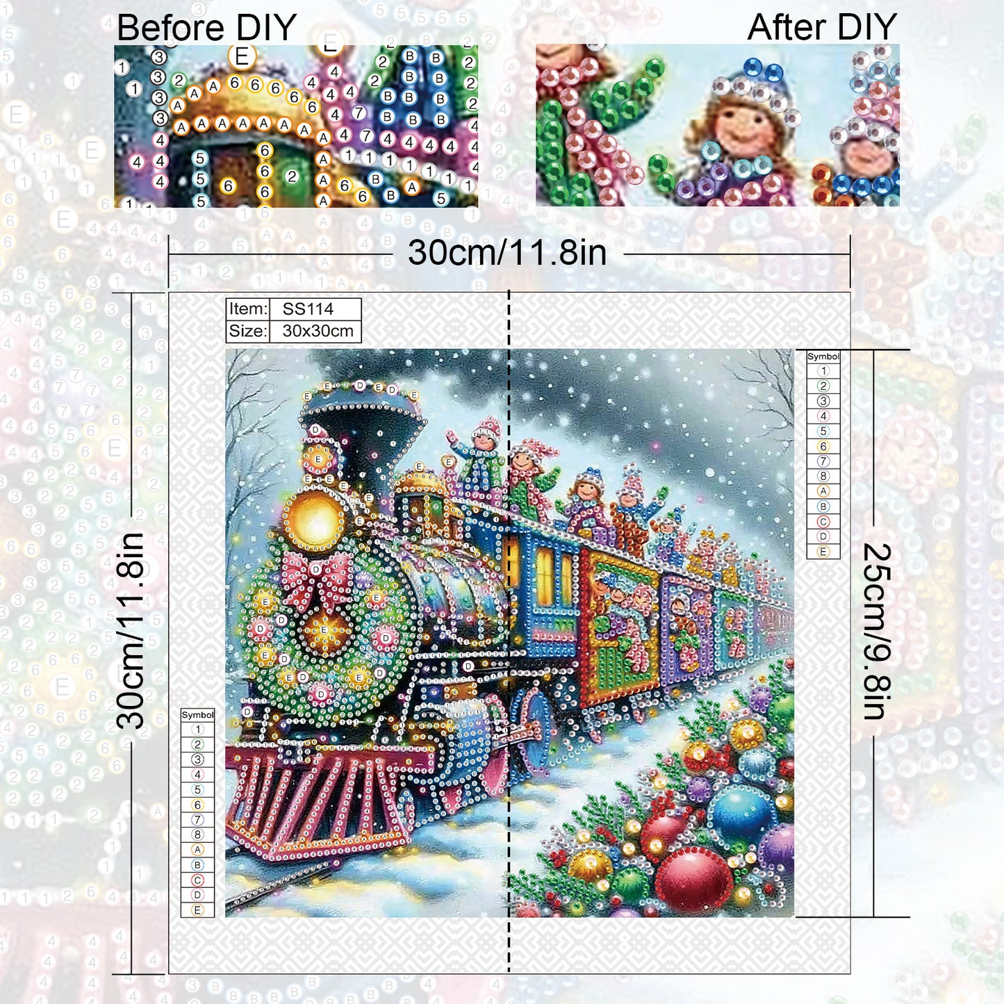 Christmas Train - Special Shaped Drill Diamond Painting 30*30CM