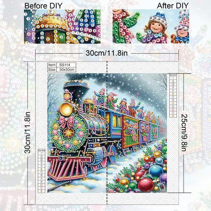 Christmas Train - Special Shaped Drill Diamond Painting 30*30CM