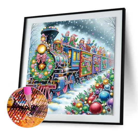 Christmas Train - Special Shaped Drill Diamond Painting 30*30CM