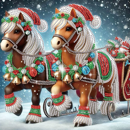 Christmas Pony - Special Shaped Drill Diamond Painting 30*30CM