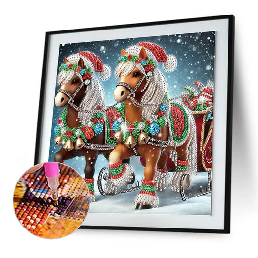 Christmas Pony - Special Shaped Drill Diamond Painting 30*30CM