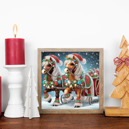 Christmas Pony - Special Shaped Drill Diamond Painting 30*30CM
