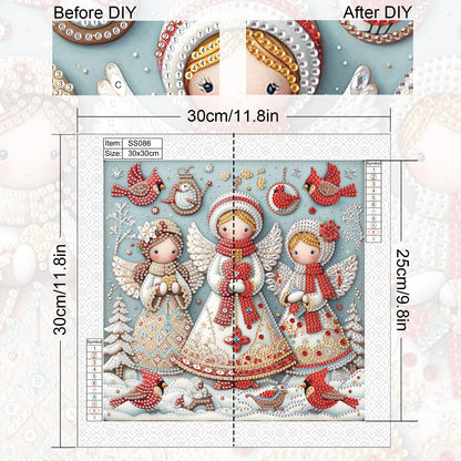 Christmas Angel - Special Shaped Drill Diamond Painting 30*30CM