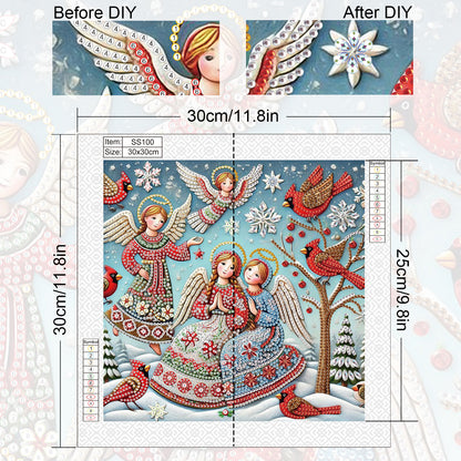 Christmas Angel - Special Shaped Drill Diamond Painting 30*30CM