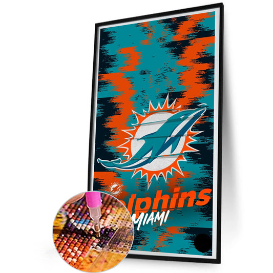 Miami Dolphins - Full Round Drill Diamond Painting 30*55CM