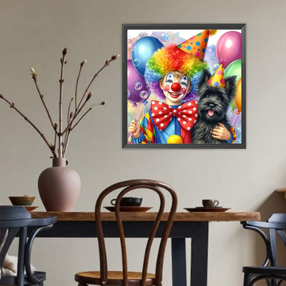 Clown And Dog - Full Round Drill Diamond Painting 40*40CM