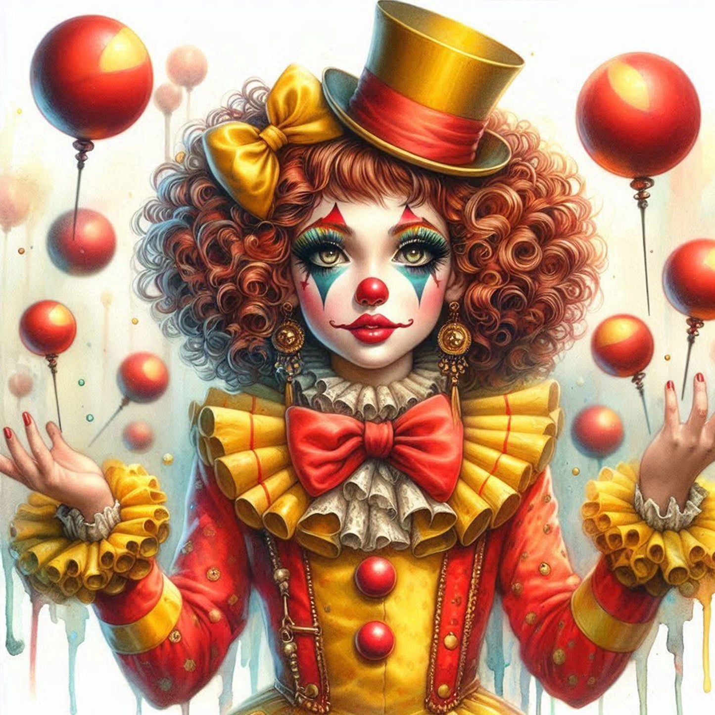 Clown Circus - Full Round Drill Diamond Painting 40*40CM