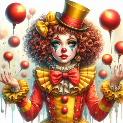Clown Circus - Full Round Drill Diamond Painting 40*40CM