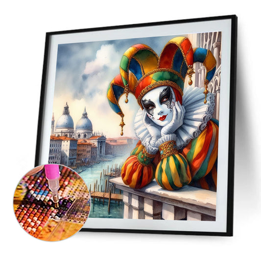 Riverside Clown - Full Round Drill Diamond Painting 40*40CM