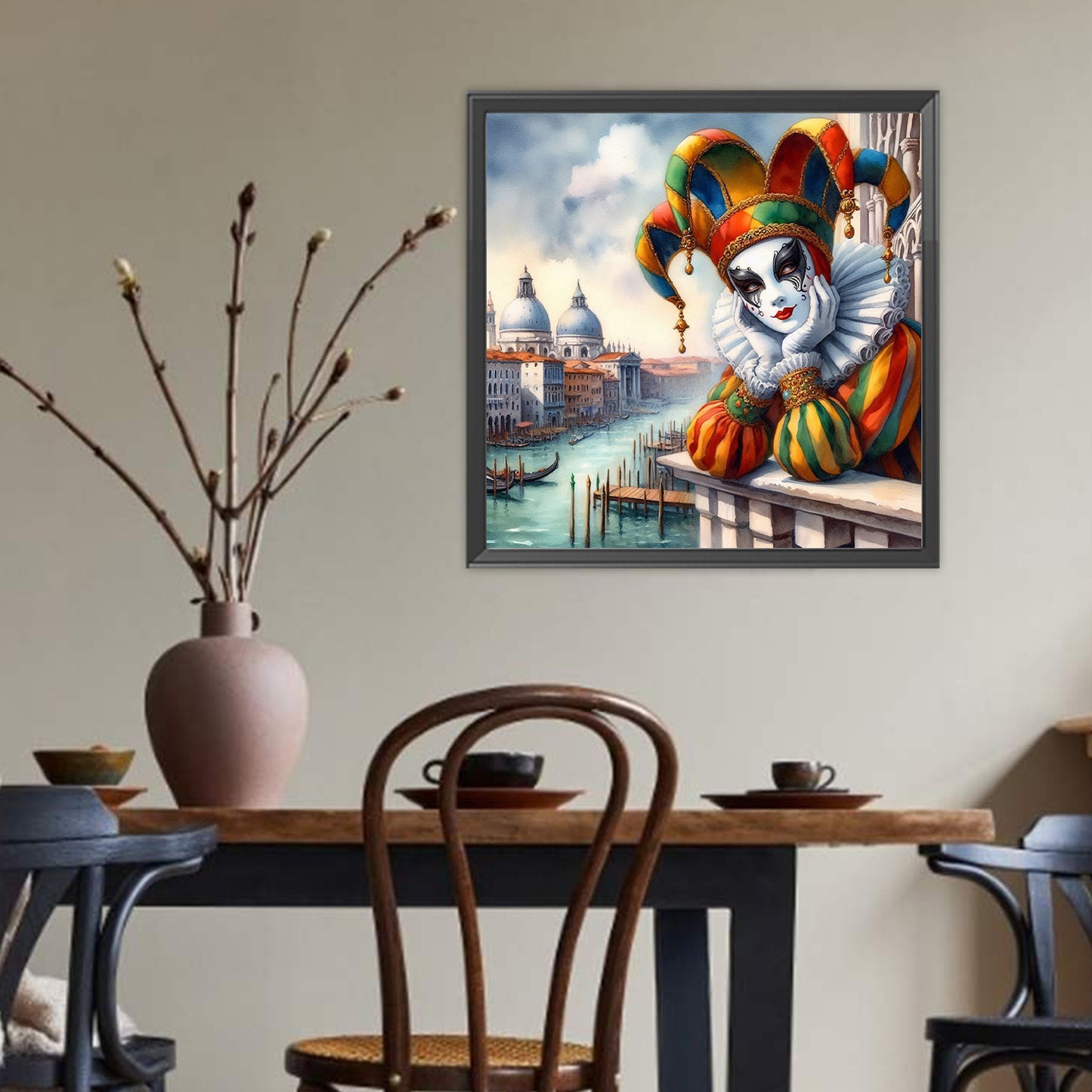 Riverside Clown - Full Round Drill Diamond Painting 40*40CM