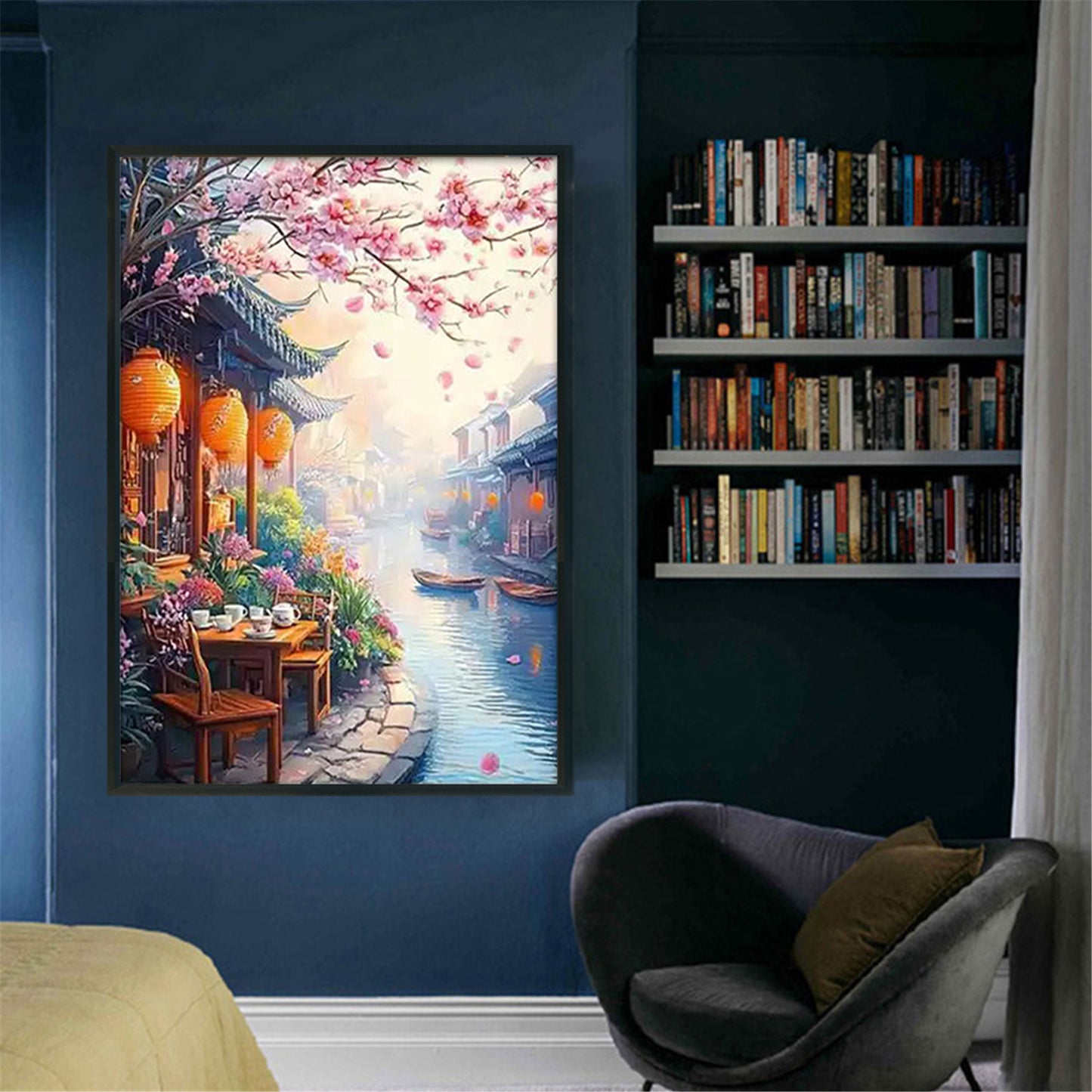 Jiangnan Ancient Town - Spring - 11CT Stamped Cross Stitch 50*70CM£¨Mona Lisa Brand£©