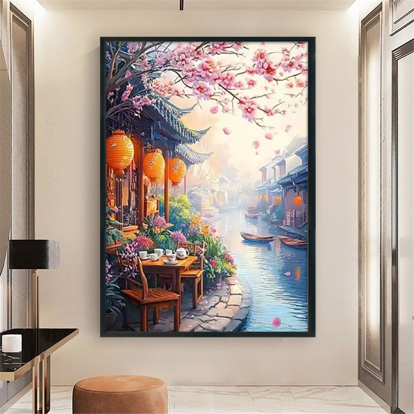 Jiangnan Ancient Town - Spring - 11CT Stamped Cross Stitch 50*70CM£¨Mona Lisa Brand£©