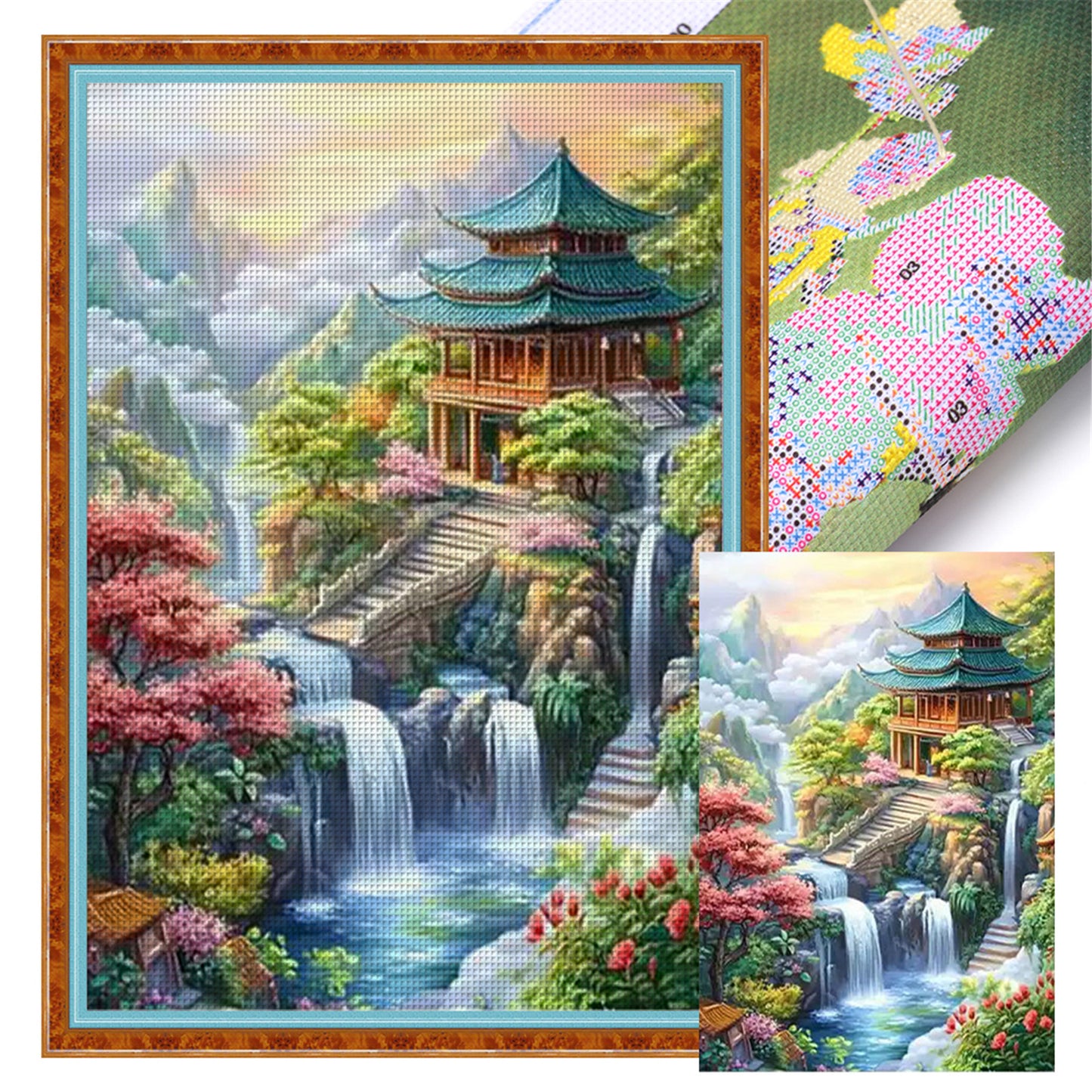 Jiangnan Ancient Town - Summer - 11CT Stamped Cross Stitch 50*70CM£¨Mona Lisa Brand£©