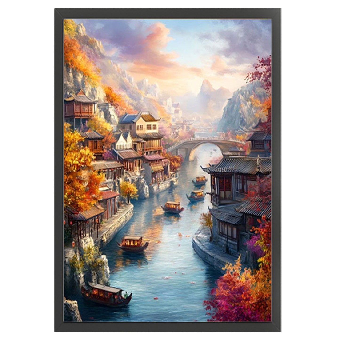 Jiangnan Ancient Town - Autumn - 11CT Stamped Cross Stitch 50*70CM£¨Mona Lisa Brand£©