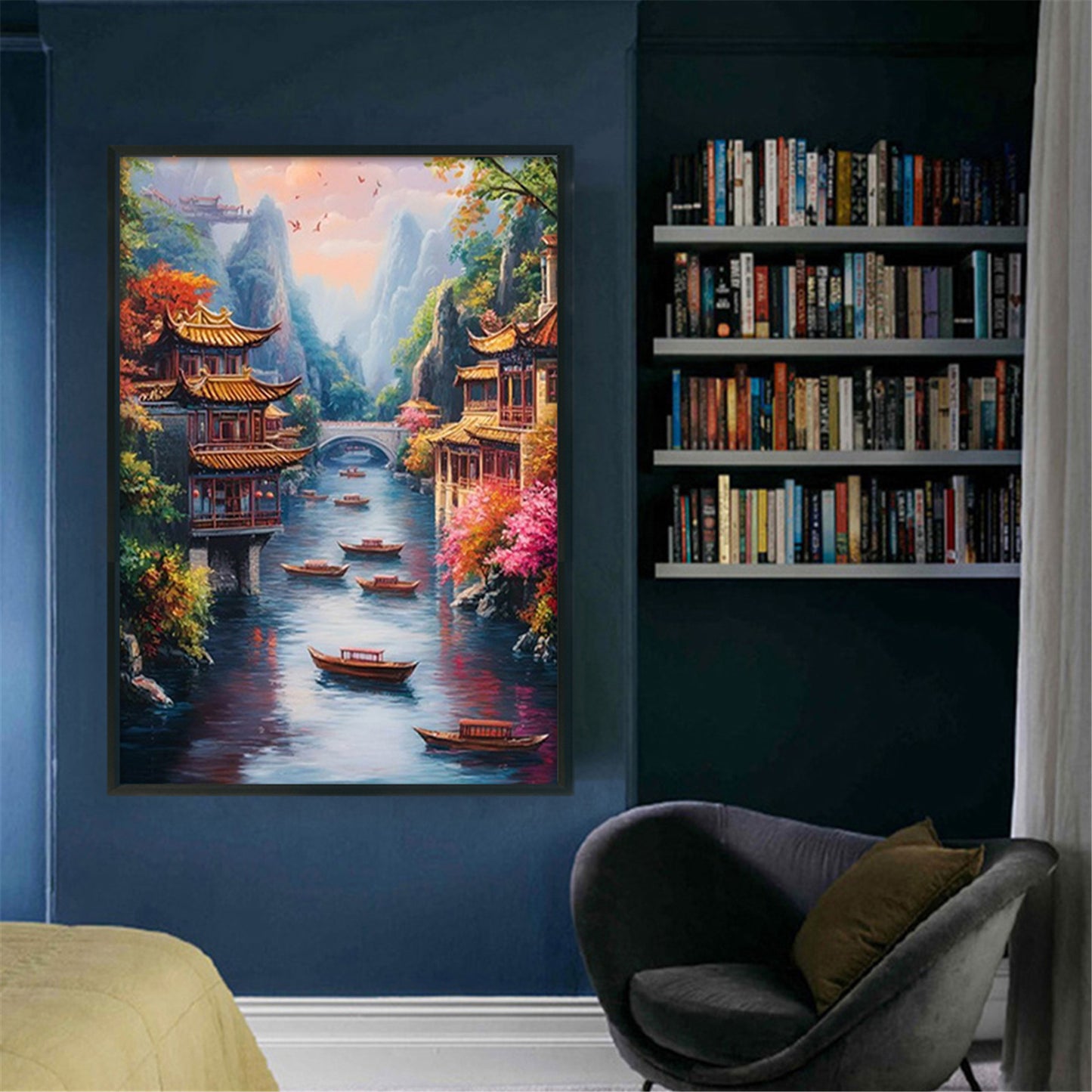 Jiangnan Ancient Town - Winter - 11CT Stamped Cross Stitch 50*70CM£¨Mona Lisa Brand£©
