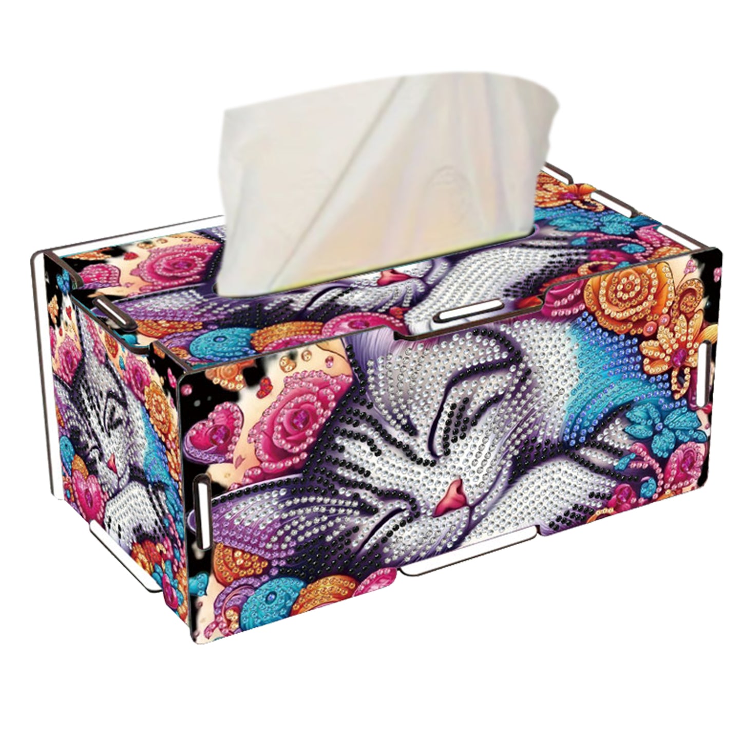 Wooden Diamond Painting Tissue Box for Home and Office Decoration (CZH010)