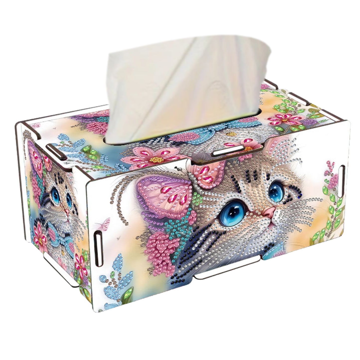 Wooden Diamond Painting Tissue Box for Home and Office Decoration (CZH014)