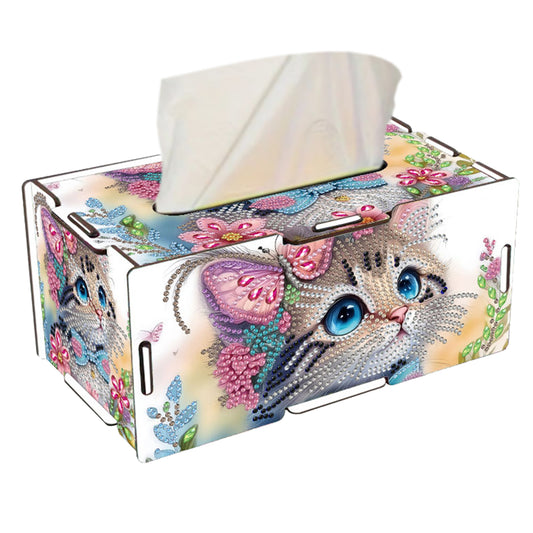 Wooden Diamond Painting Tissue Box for Home and Office Decoration (CZH014)