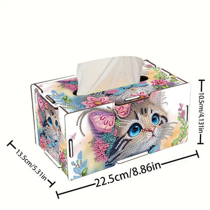 Wooden Diamond Painting Tissue Box for Home and Office Decoration (CZH014)