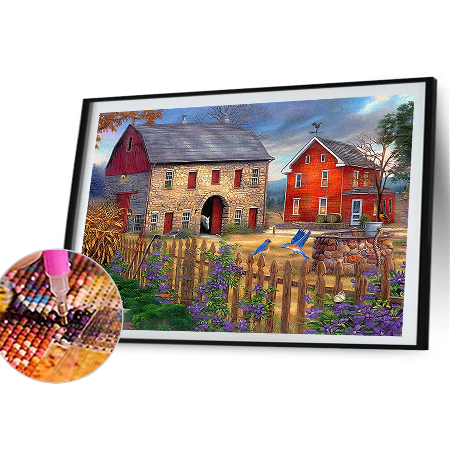 Countryside House - Full Round Drill Diamond Painting 40*30CM