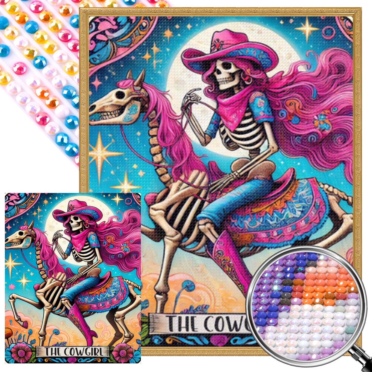 Skull Cowboy - Full Round Drill Diamond Painting 40*50CM