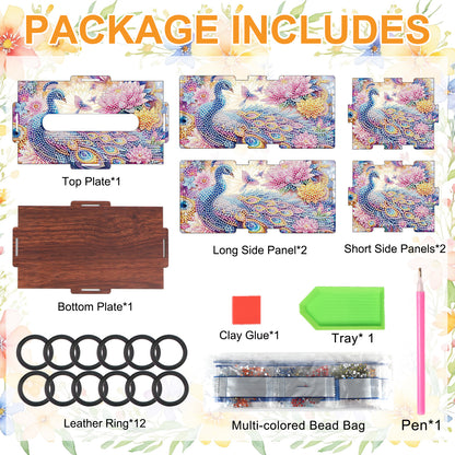 Wooden Diamond Painting Tissue Box for Home and Office Decoration (ZJH016)