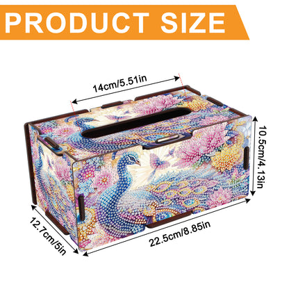 Wooden Diamond Painting Tissue Box for Home and Office Decoration (ZJH016)
