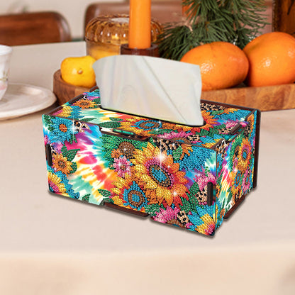 Wooden Diamond Painting Tissue Box for Home and Office Decoration (ZJH033)