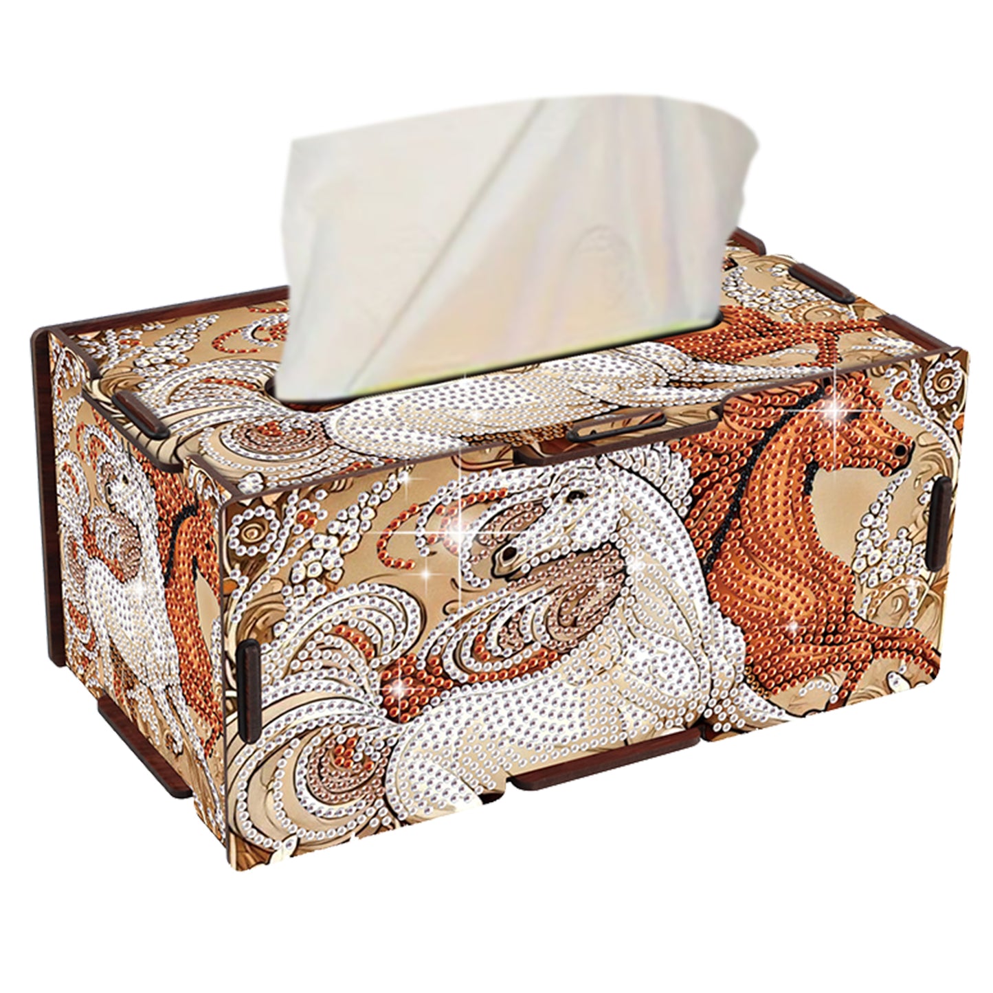Wooden Diamond Painting Tissue Box for Home and Office Decoration (ZJH034)