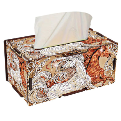 Wooden Diamond Painting Tissue Box for Home and Office Decoration (ZJH034)