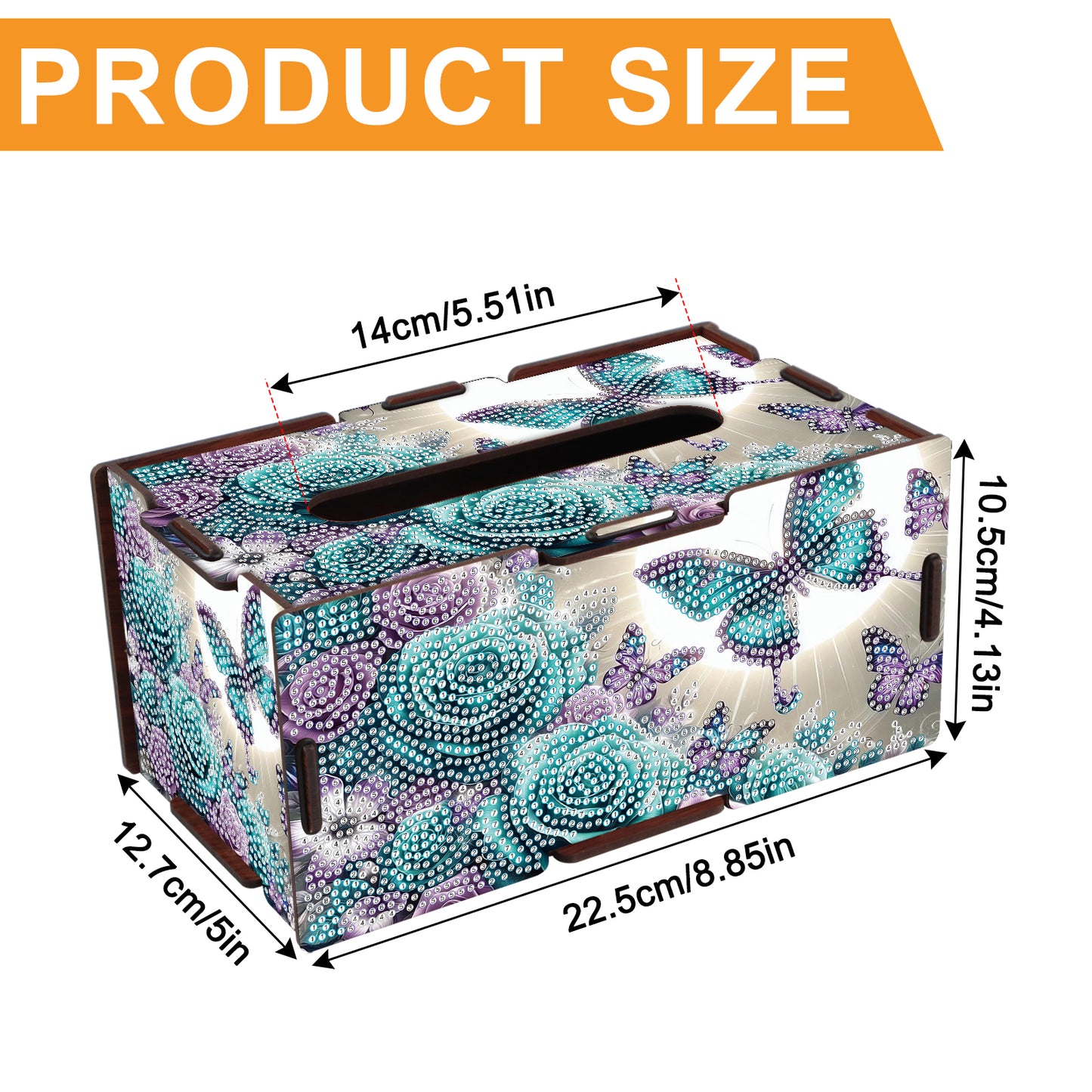 Wooden Diamond Painting Tissue Box for Home and Office Decoration (ZJH036)
