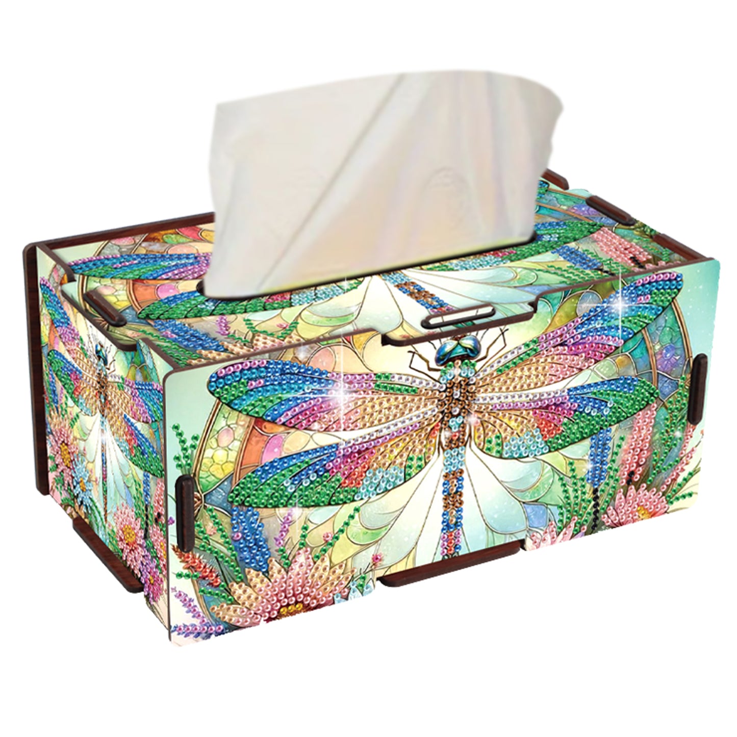 Wooden Diamond Painting Tissue Box for Home and Office Decoration (ZJH038)