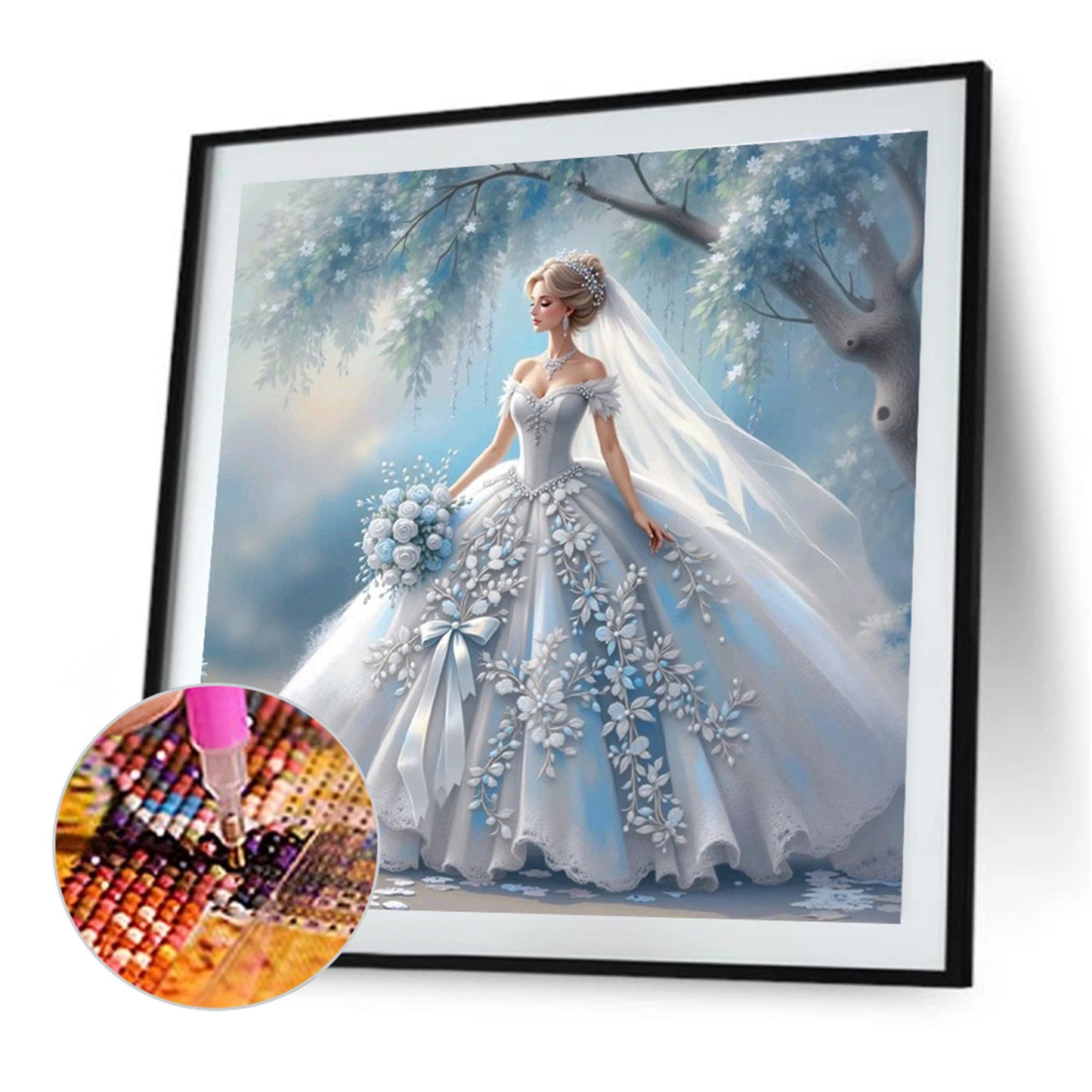 Girl In A Fancy Dress - Full Round Drill Diamond Painting 40*40CM