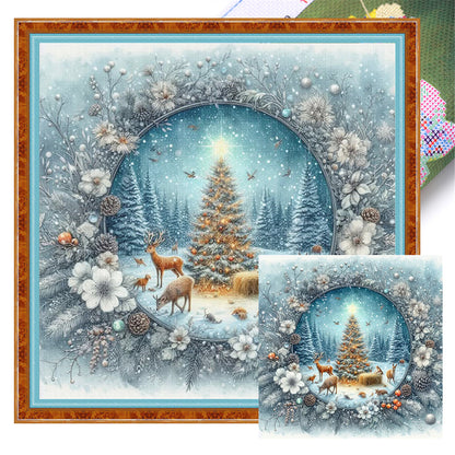 Christmas Tree - 11CT Stamped Cross Stitch 40*40CM