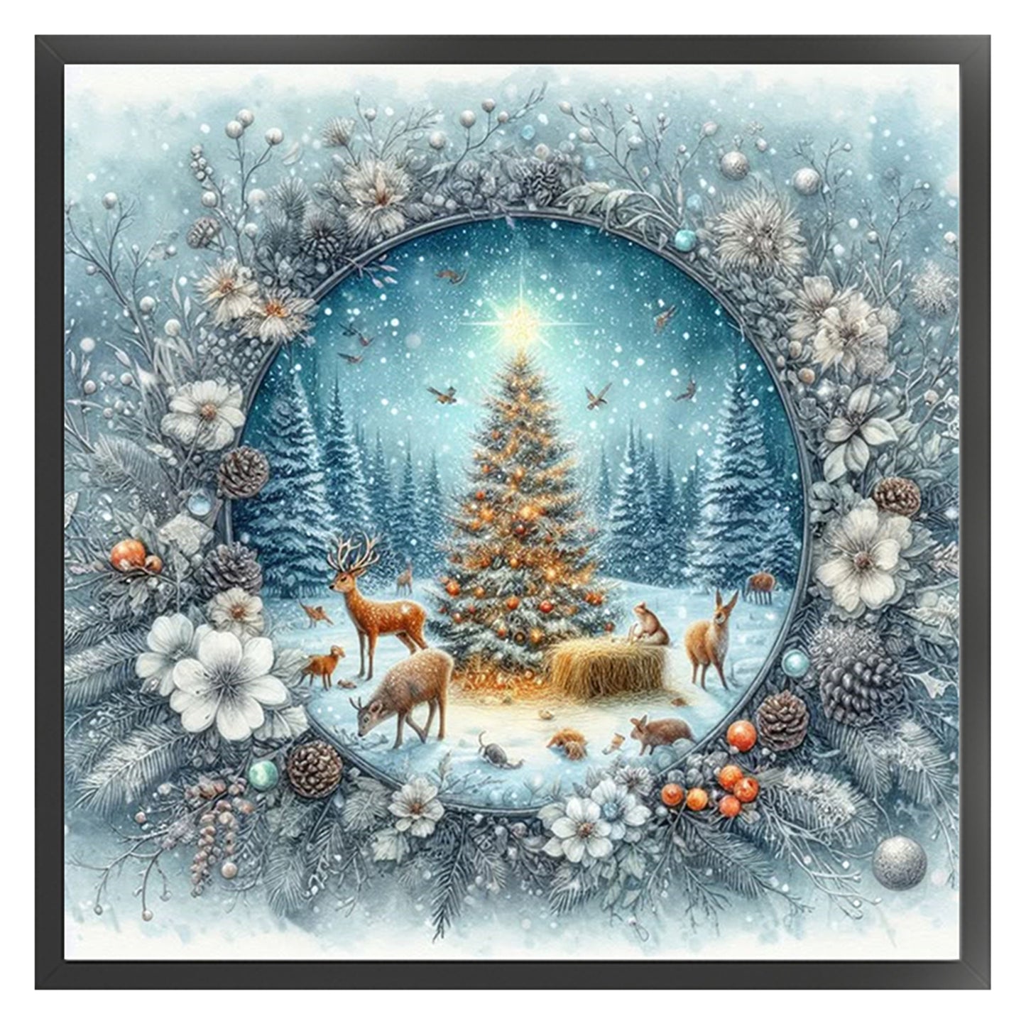 Christmas Tree - 11CT Stamped Cross Stitch 40*40CM