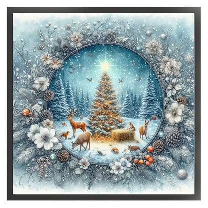 Christmas Tree - 11CT Stamped Cross Stitch 40*40CM