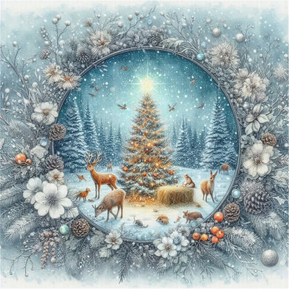 Christmas Tree - 11CT Stamped Cross Stitch 40*40CM