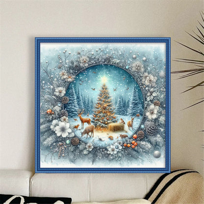 Christmas Tree - 11CT Stamped Cross Stitch 40*40CM