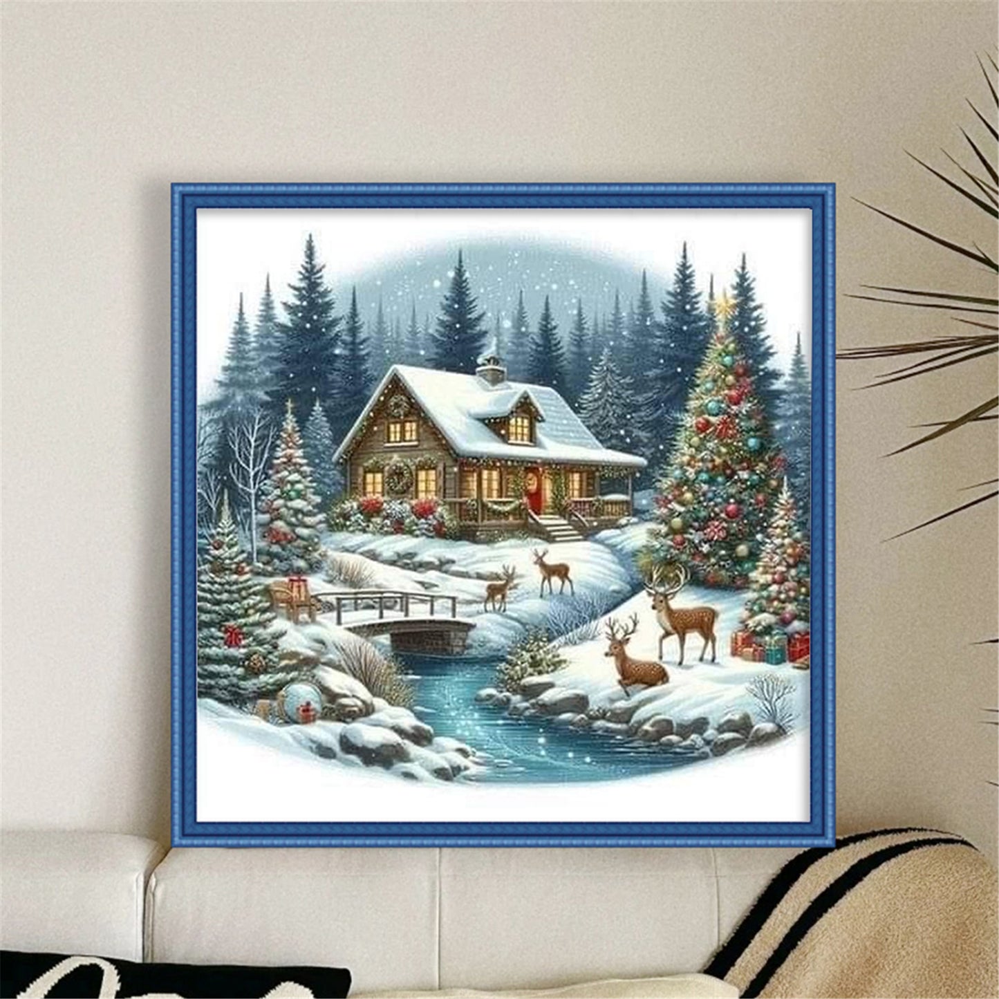 Christmas Cottage - 11CT Stamped Cross Stitch 40*40CM