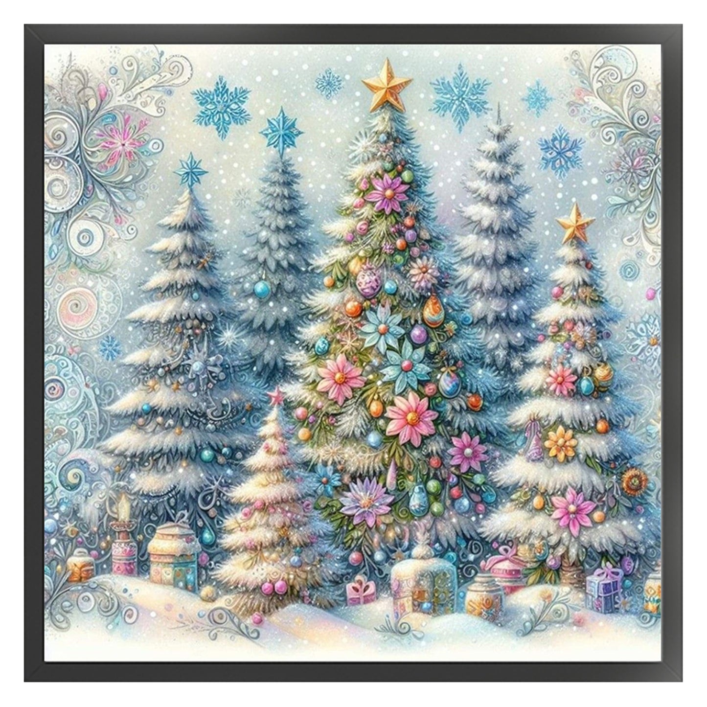 Christmas Tree - 11CT Stamped Cross Stitch 40*40CM
