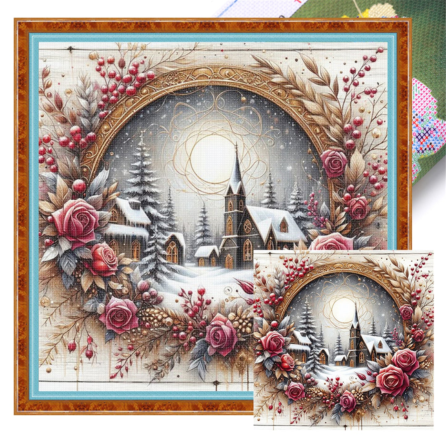 Christmas Cottage - 11CT Stamped Cross Stitch 40*40CM